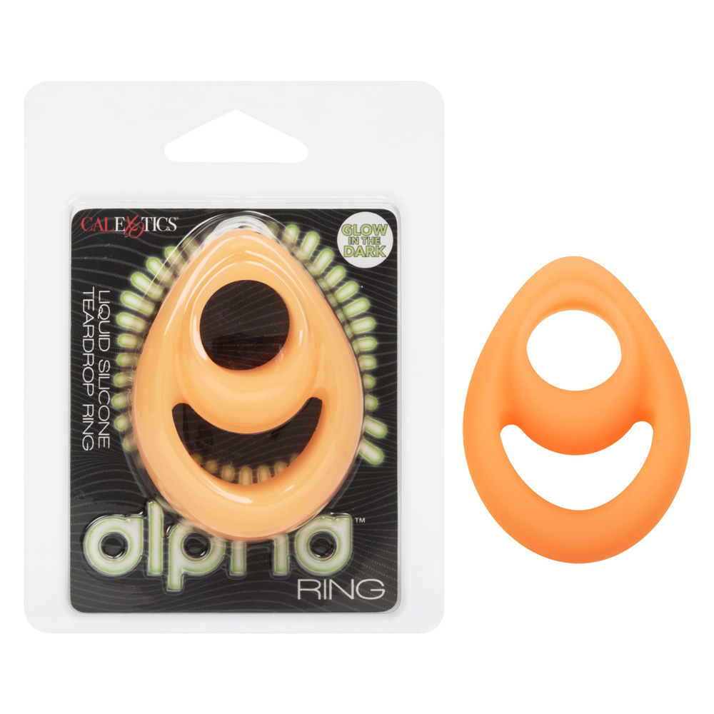 Alpha Glow-In-The-Dark Liquid Silicone Teardrop Ring 1 Alpha Glow-In-The-Dark Liquid Silicone Teardrop Ring