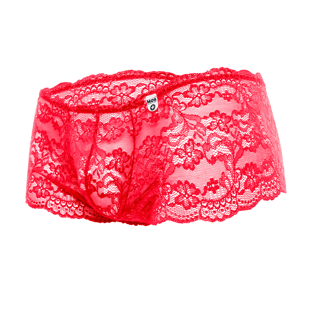 Rose Lace Boy Short Red L/Xl 1 Rose Lace Boy Short Red L/Xl
