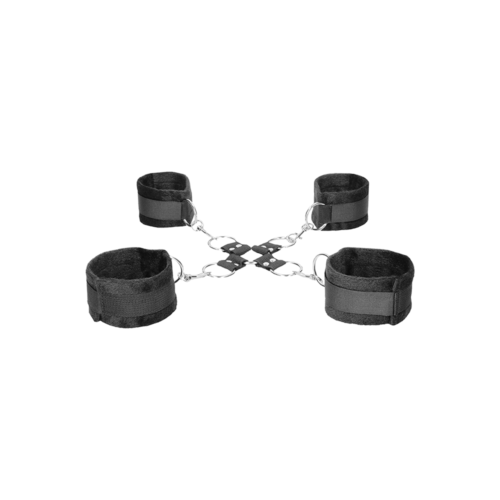 Ouch! Black & White Velcro Hogtie With Hand And Ankle Cuffs 2 Ouch! Black & White Velcro Hogtie With Hand And Ankle Cuffs - Image 2