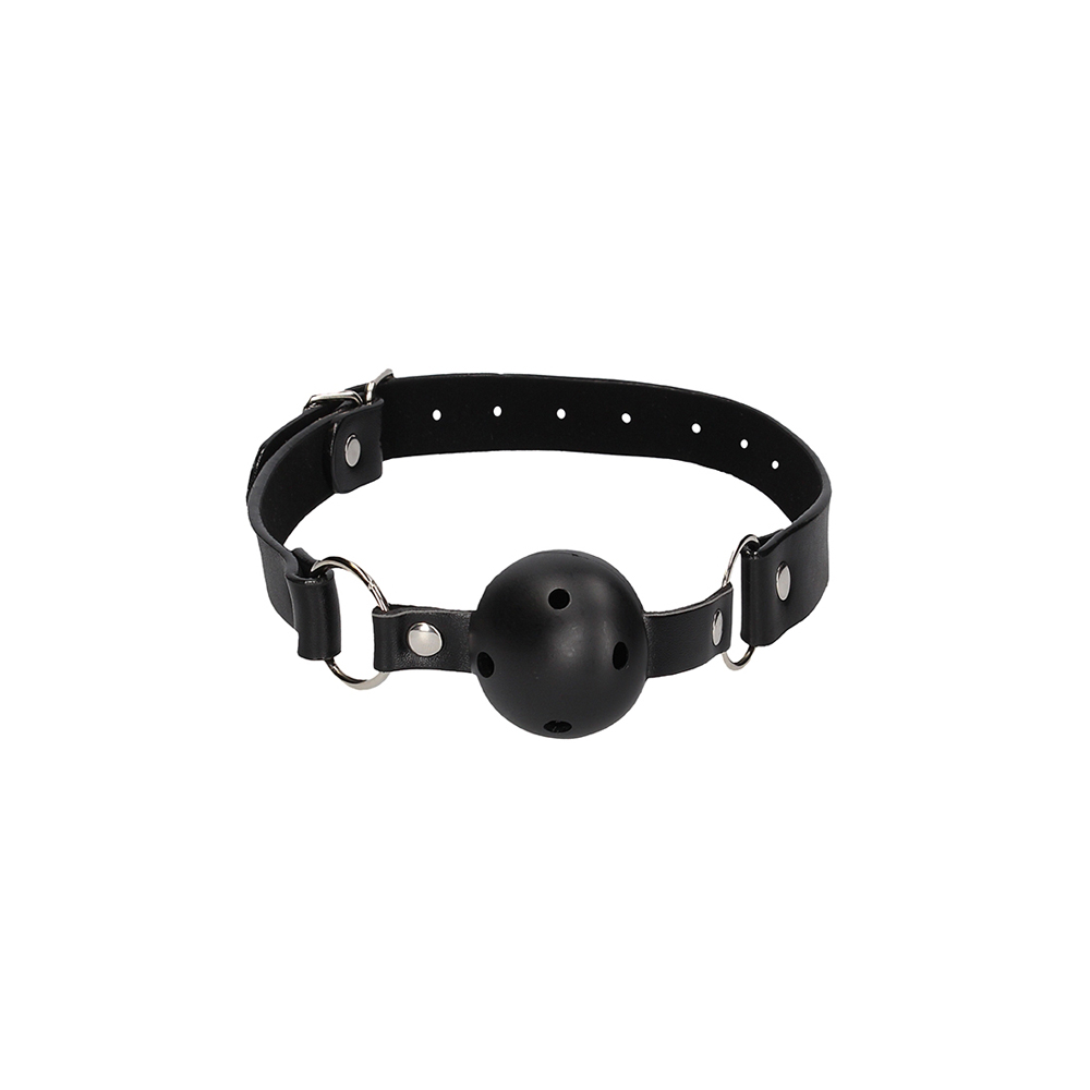Ouch! Black & White Breathable Ball Gag With Nipple Clamps 2 Ouch! Black & White Breathable Ball Gag With Nipple Clamps - Image 2