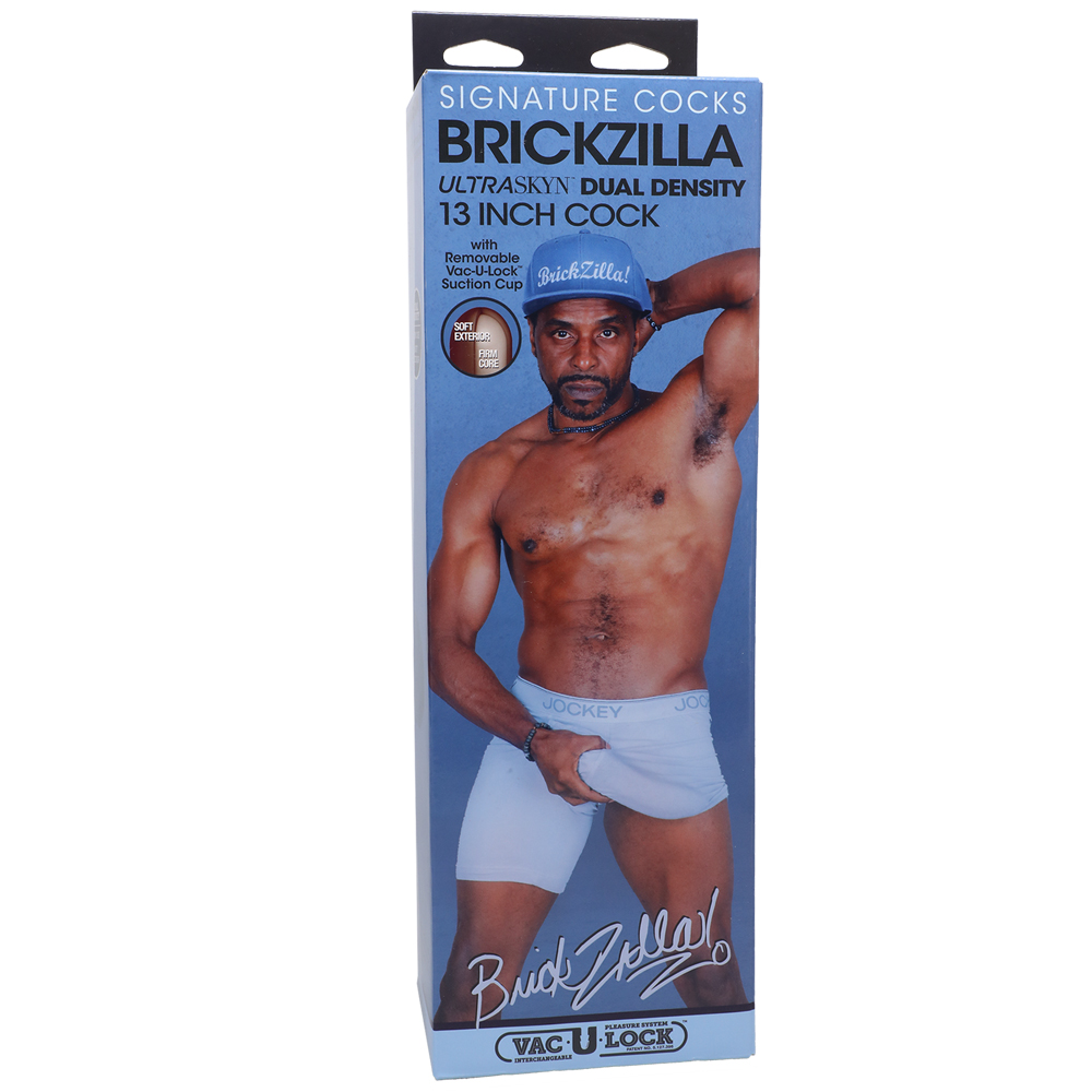 Signature Cocks Brickzilla 13" Ultraskyn Cock With Removable Vac-U-Lock Suction Cup Chocolate 1 Signature Cocks Brickzilla 13" Ultraskyn Cock With Removable Vac-U-Lock Suction Cup Chocolate
