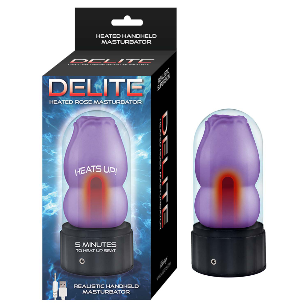 Delite Heated Rose Masturbator Purple 1 Delite Heated Rose Masturbator Purple