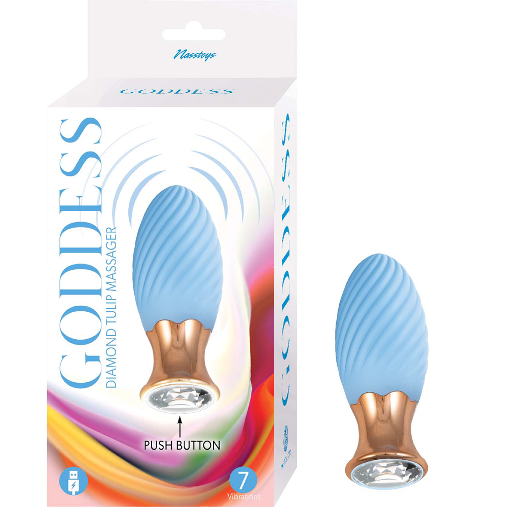 Goddess Diamond Tulip Massager Blue 1 Goddess Diamond Tulip Massager Blue
