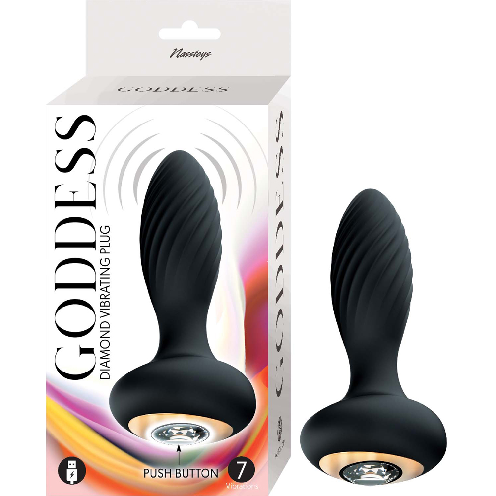 Goddess Diamond Vibrating Plug Black 1 Goddess Diamond Vibrating Plug Black