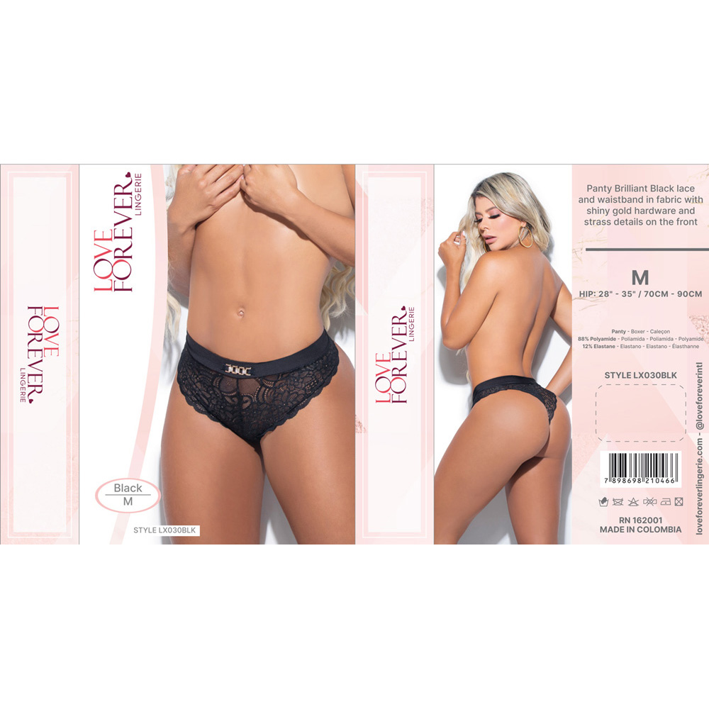 Panty Brilliant Black Lace Medium 3 Panty Brilliant Black Lace Medium - Image 3