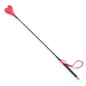 26" Heart Crop PVC Ornate Pro Handle Red
