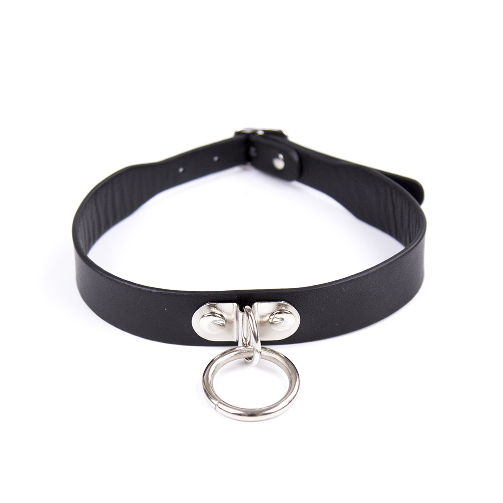 D Ring PVC Collar Black 1 D Ring PVC Collar Black