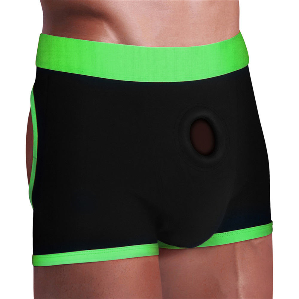 Get Lucky Strap-On Boxers Black/Green M/L 2 Get Lucky Strap-On Boxers Black/Green M/L - Image 2
