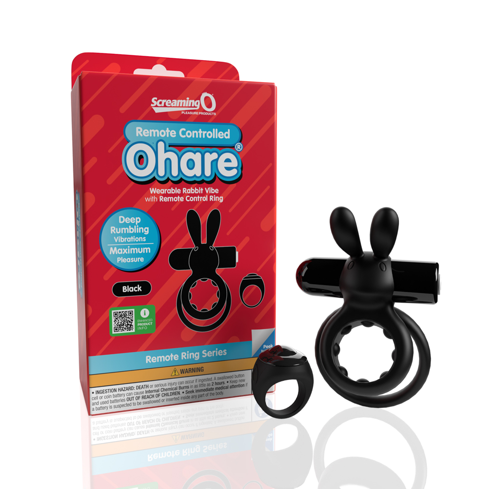 Screaming O Remote Controlled Ohare Vibrating Ring Black 1 Screaming O Remote Controlled Ohare Vibrating Ring Black