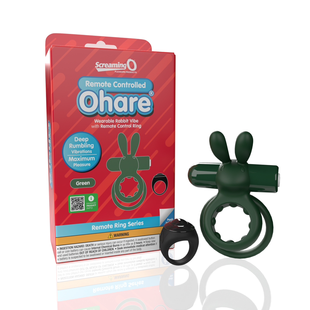 Screaming O Remote Controlled Ohare Vibrating Ring Green 1 Screaming O Remote Controlled Ohare Vibrating Ring Green