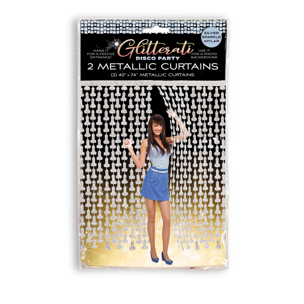 Glitterati Disco Penis Foil Curtains 2/6ft Pcs 1 Glitterati Disco Penis Foil Curtains 2/6ft Pcs
