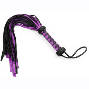 22" Mixed Leather Flogger Purple