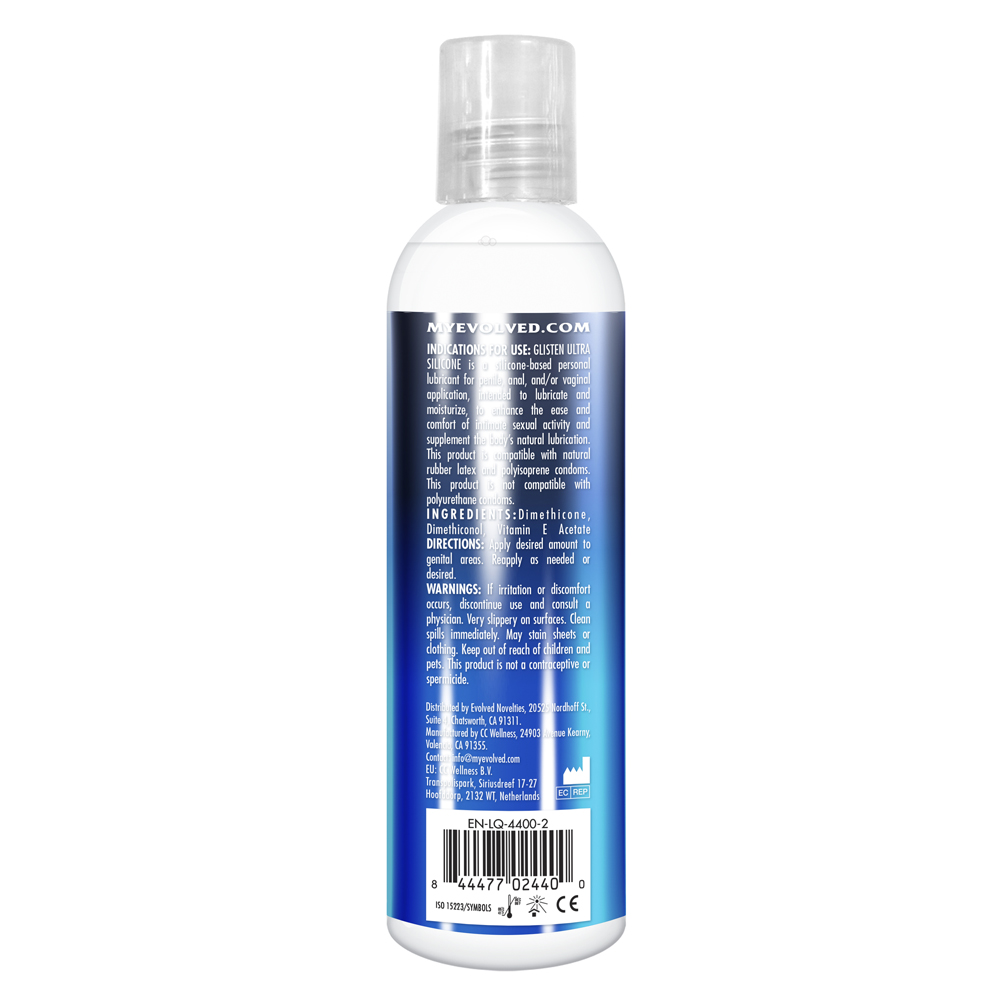 Glisten Ultra Silicone Silky Silicone Lubricant 4 oz. 3 Glisten Ultra Silicone Silky Silicone Lubricant 4 oz. - Image 3