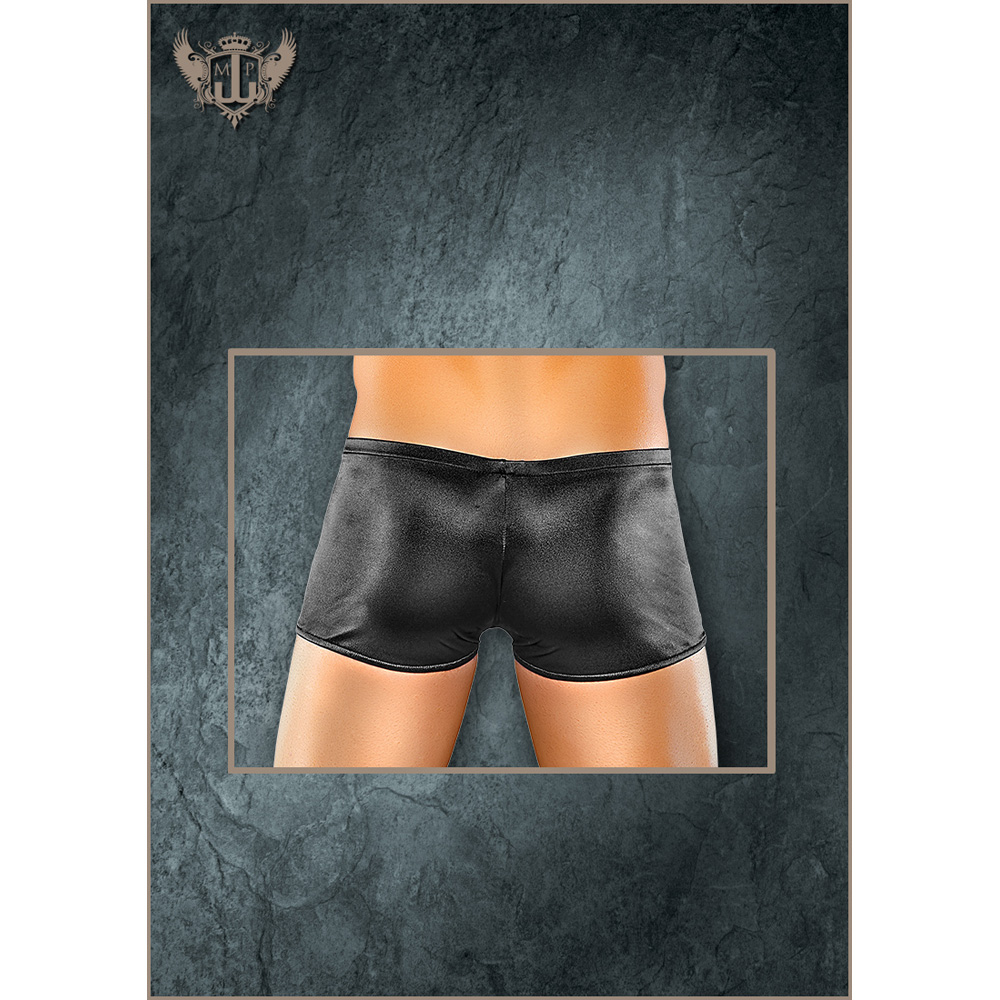 Satin Spandex Lo Rise Short Black S 2 Satin Spandex Lo Rise Short Black S - Image 2