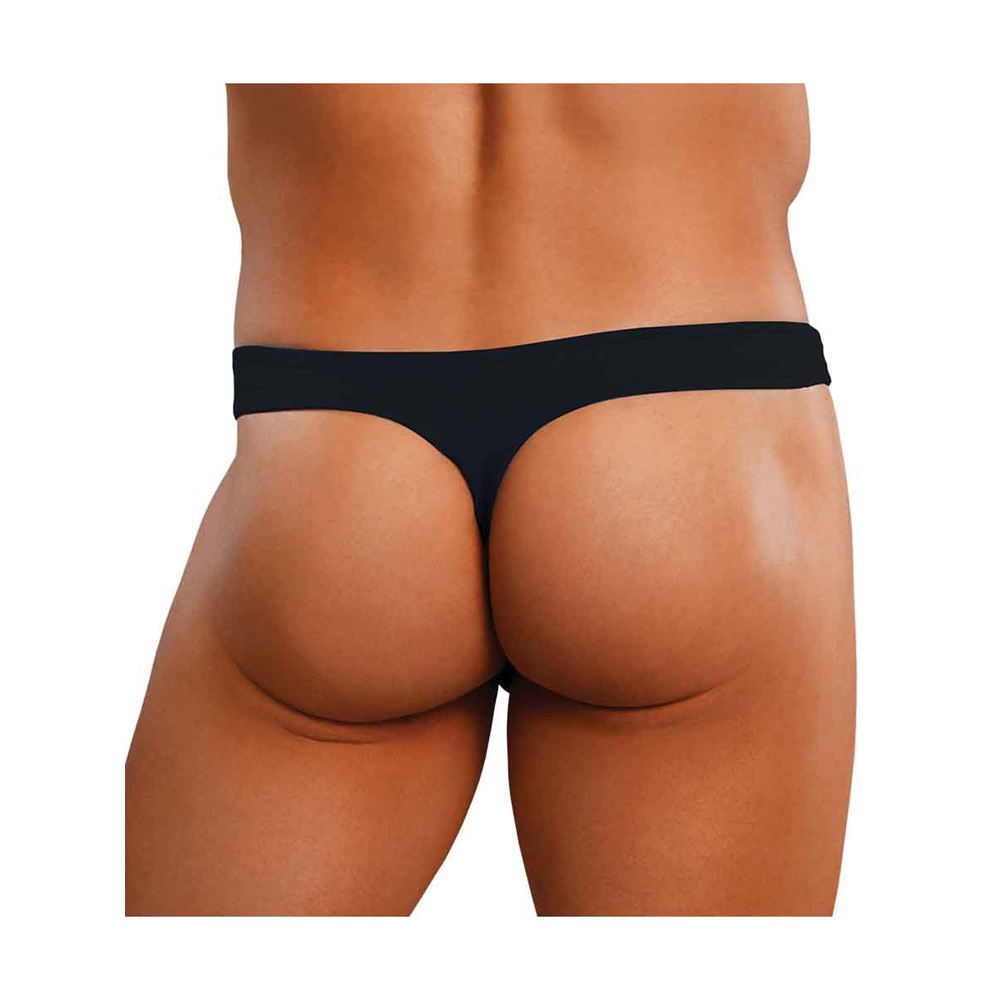 Satin Spandex Bong Thong Black S/M 2 Satin Spandex Bong Thong Black S/M - Image 2