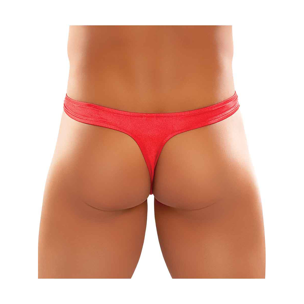 Satin Spandex Bong Thong Red L/Xl 2 Satin Spandex Bong Thong Red L/Xl - Image 2