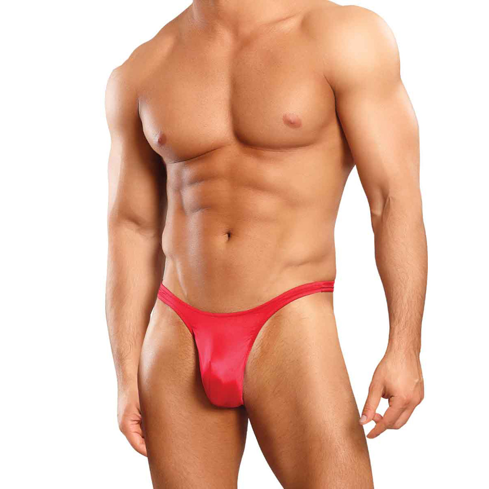 Satin Spandex Bong Thong Red L/Xl 1 Satin Spandex Bong Thong Red L/Xl