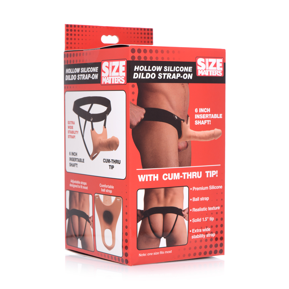 Size Matters Hollow Silicone Dildo Strap-On Flesh 1 Size Matters Hollow Silicone Dildo Strap-On Flesh