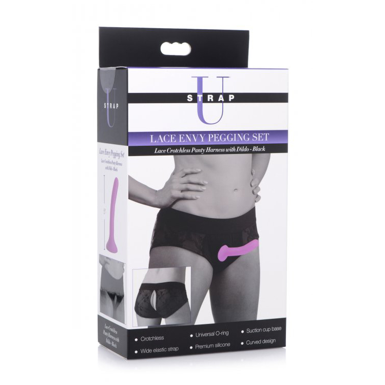 Strap U Lace Envy Pegging Set Black/Black 1 Strap U Lace Envy Pegging Set Black/Black