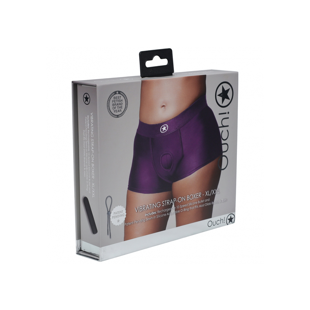 Ouch! Vibrating Strap-On Boxer Purple Xl/Xxl 1 Ouch! Vibrating Strap-On Boxer Purple Xl/Xxl