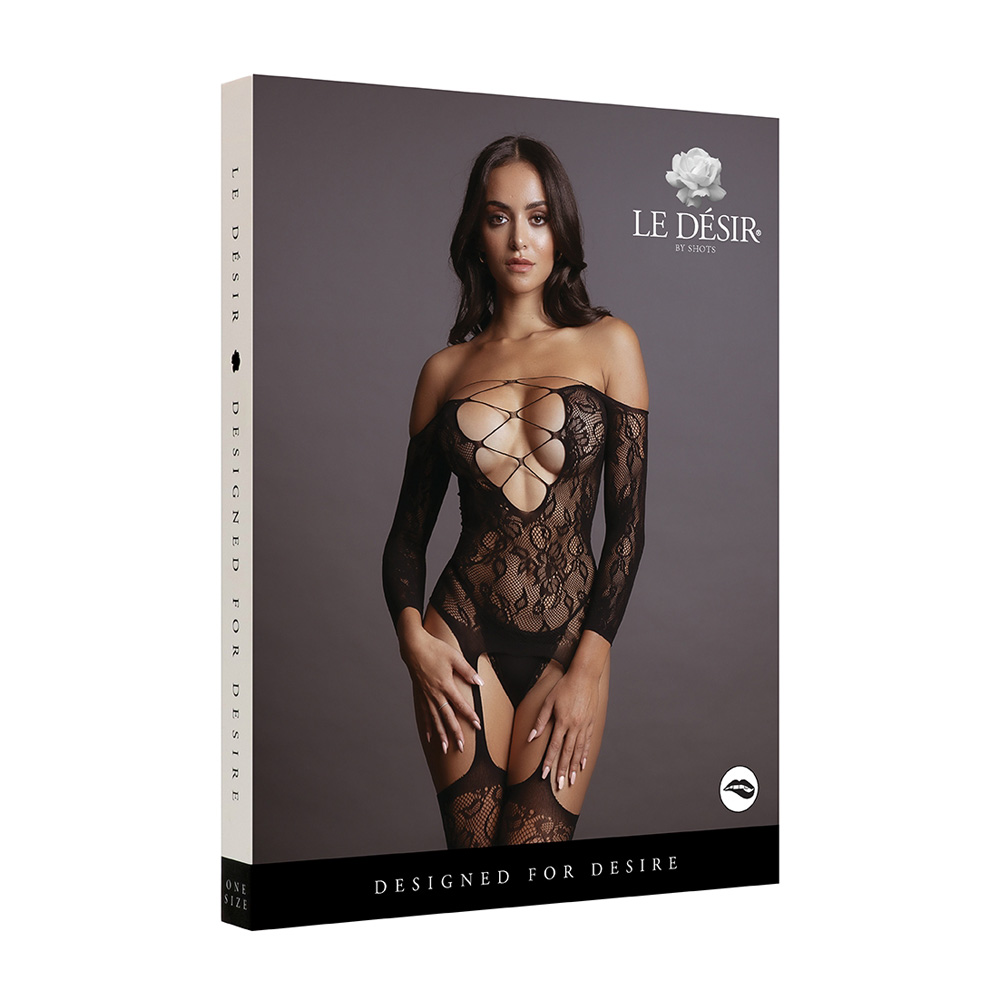 Le Desir Criss Cross Neck Bodystocking 1 Le Desir Criss Cross Neck Bodystocking