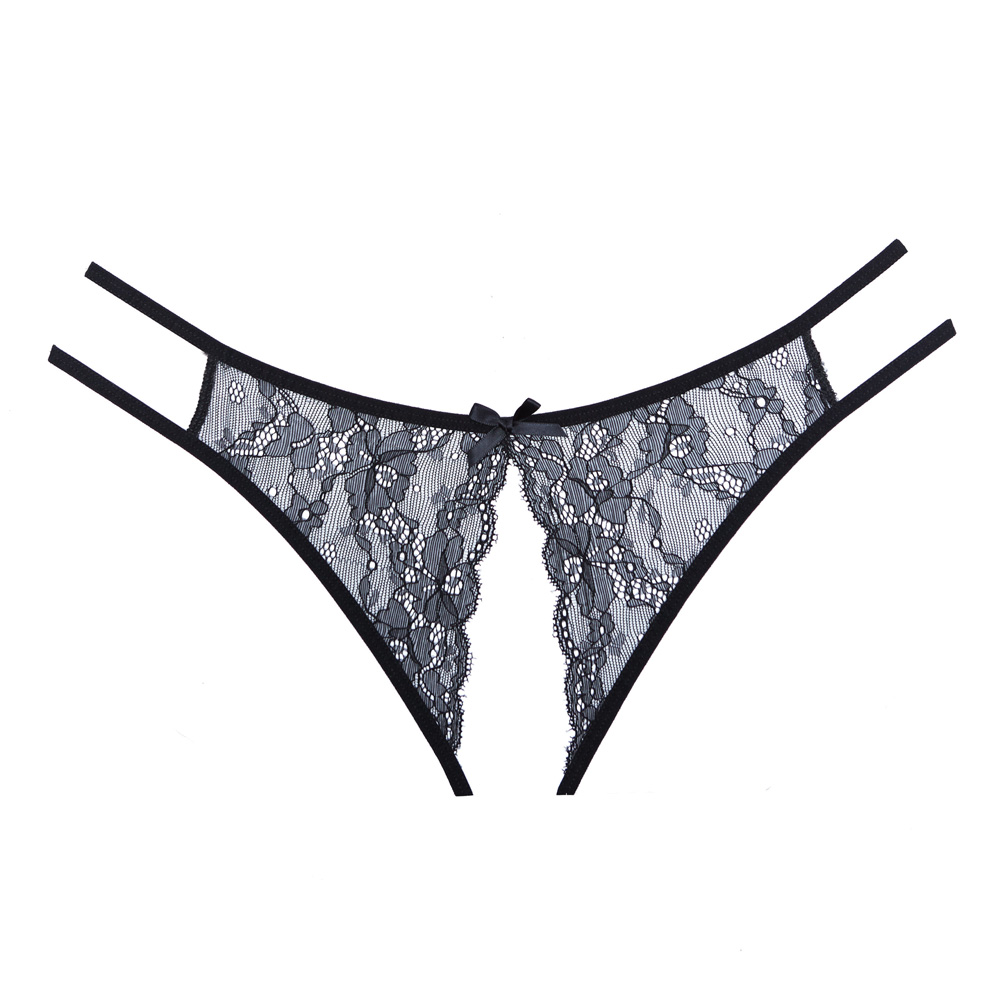 Adore Open Lace Panty Dual Side Straps Black One Size 3 Adore Open Lace Panty Dual Side Straps Black One Size - Image 3