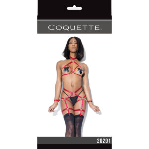 Harness Top And Crotchless Panty Merlot One Size