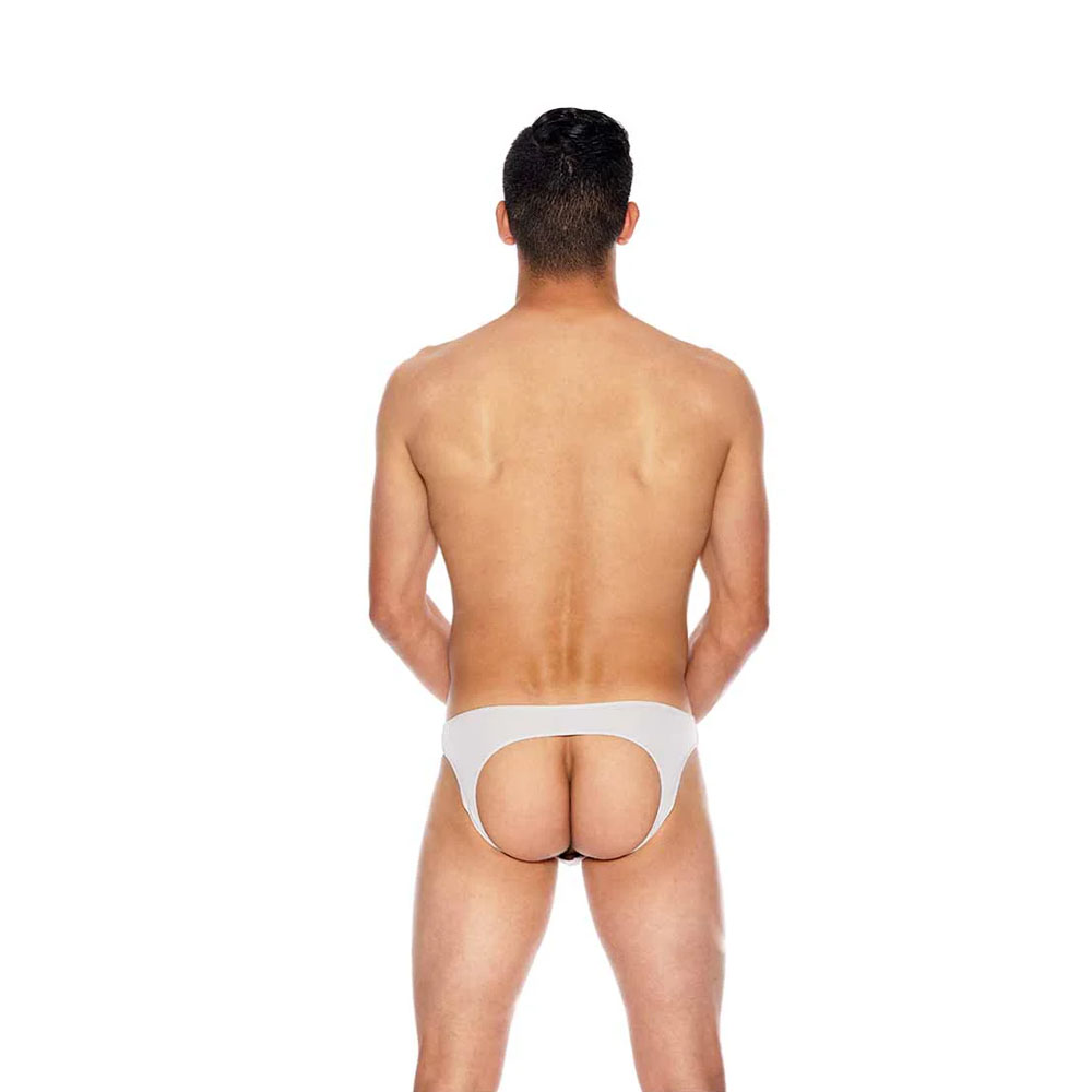 Men's Microfiber Open Back Underwear Grey S/M 2 Men's Microfiber Open Back Underwear Grey S/M - Image 2