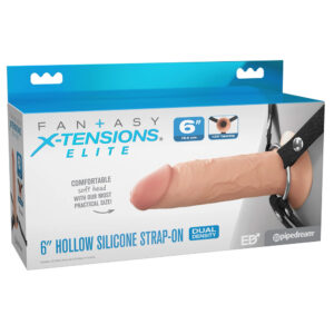 Fantasy X-Tensions Elite 6" Silicone Hollow Strap-On Dual Density Light