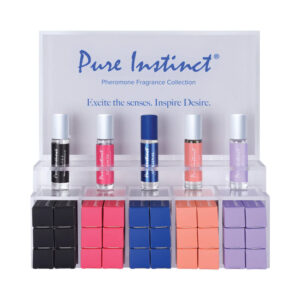Pure Instinct Pheromone Perfume Oil Roll-On Acrylic Display With Testers & Product