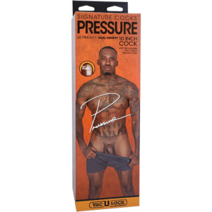 Signature Cocks Pressure 10" Ultraskyn Cock With Removable Vac-U-Lock Suction Cup Chocolate
