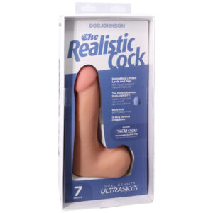 The Realistic Cock Ultraskyn 7" With Balls Vanilla