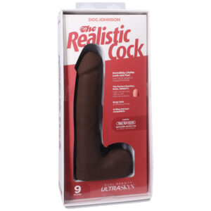 The Realistic Cock Ultraskyn 9" With Balls Chocolate