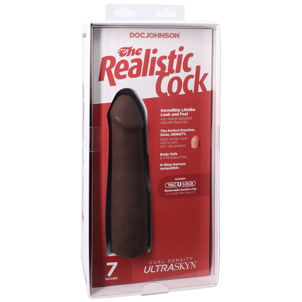 The Realistic Cock Ultraskyn 7" Chocolate 1 The Realistic Cock Ultraskyn 7" Chocolate