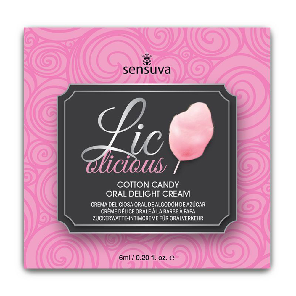 Lic-O-Licious Oral Delight Cream Cotton Candy 6 ml. Single-Use Packet 1 Lic-O-Licious Oral Delight Cream Cotton Candy 6 ml. Single-Use Packet