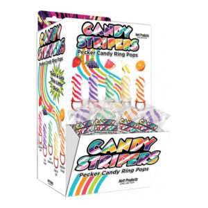 Candy Stripers Pecker Candy Ring Pop 36 Pc Display