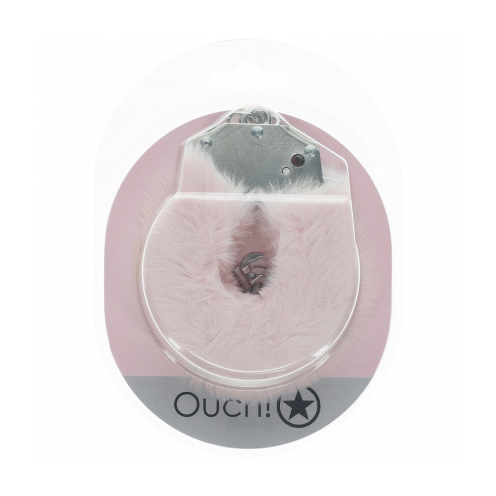 Ouch! Heavy-Duty Fluffy Handcuffs Powder Pink 1 Ouch! Heavy-Duty Fluffy Handcuffs Powder Pink