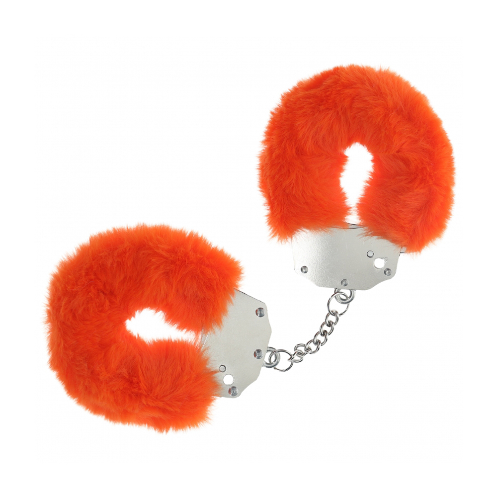Ouch! Heavy-Duty Fluffy Handcuffs Orange 2 Ouch! Heavy-Duty Fluffy Handcuffs Orange - Image 2