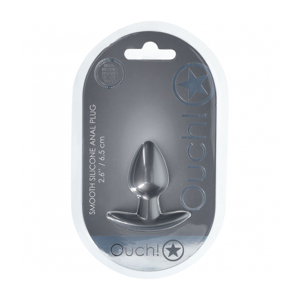 Ouch! Anal Plug Small Silicone Gun Metal 1 Ouch! Anal Plug Small Silicone Gun Metal