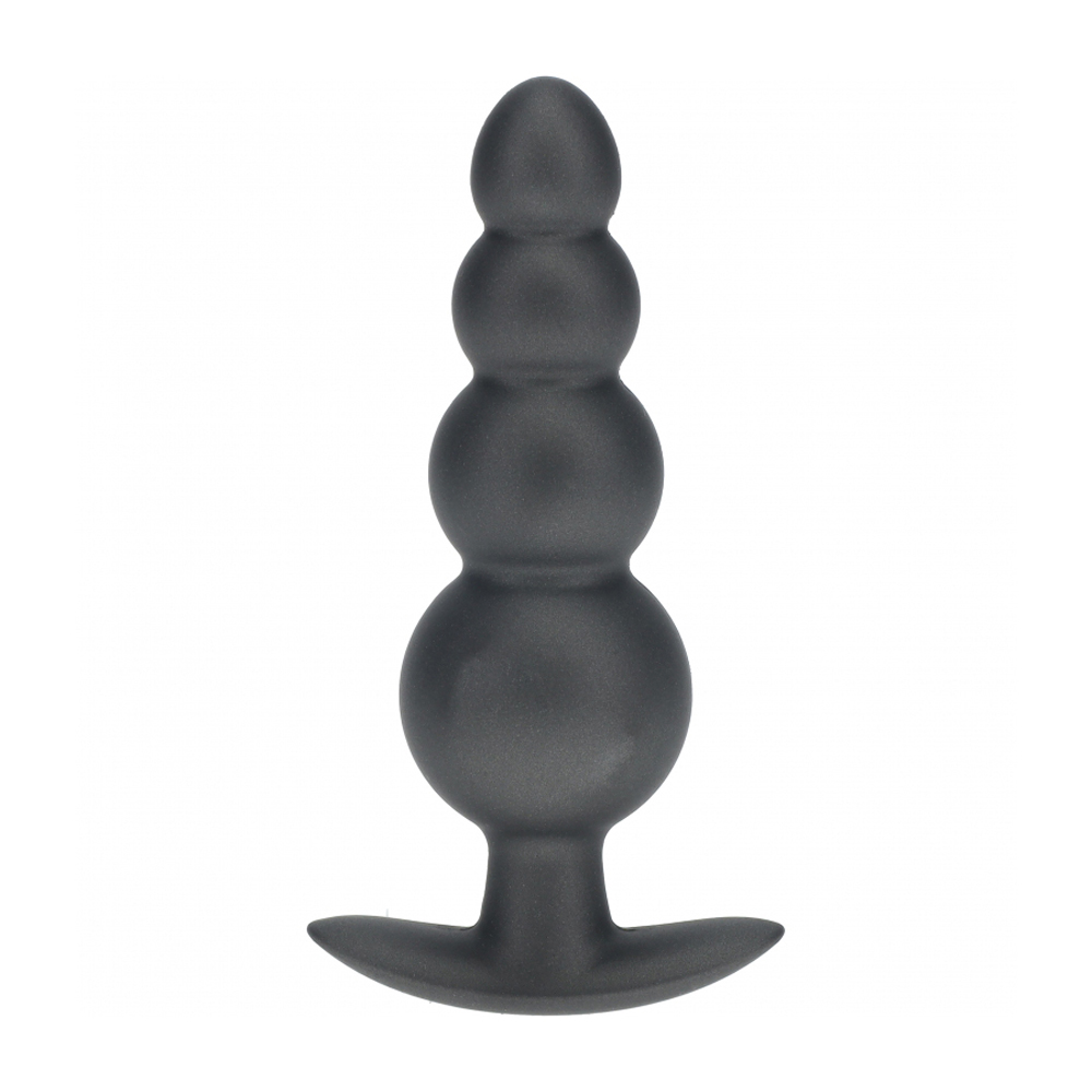 Ouch! Beaded Anal Plug Silicone Gun Metal 2 Ouch! Beaded Anal Plug Silicone Gun Metal - Image 2
