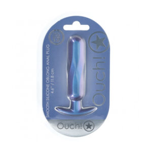 Ouch! Oblong Anal Plug Silicone Metallic Blue