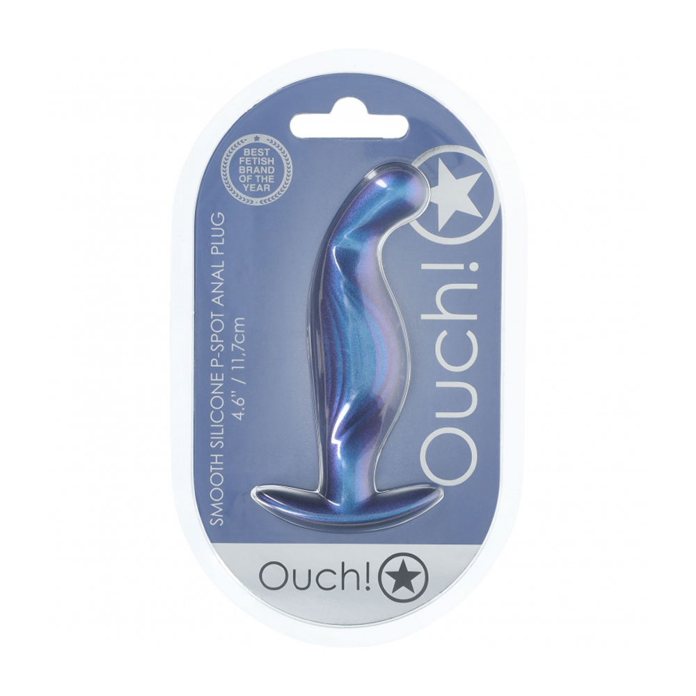 Ouch! P-Spot Anal Plug Silicone Metallic Blue 1 Ouch! P-Spot Anal Plug Silicone Metallic Blue