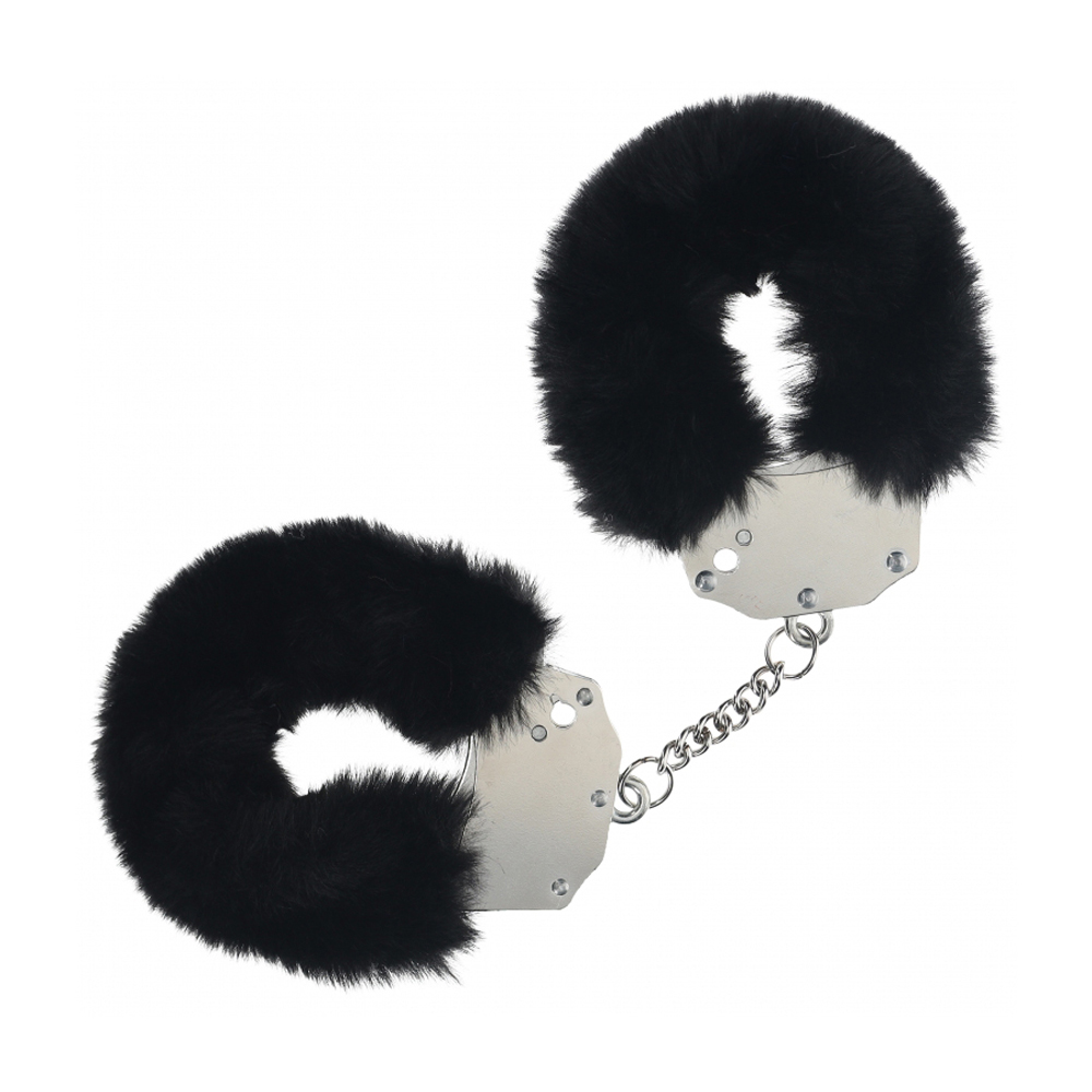 Ouch! Heavy-Duty Fluffy Handcuffs Black 2 Ouch! Heavy-Duty Fluffy Handcuffs Black - Image 2