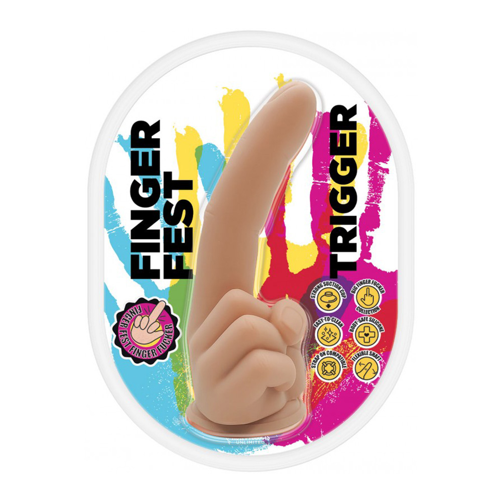 Finger Fest Trigger Dildo Flesh 1 Finger Fest Trigger Dildo Flesh