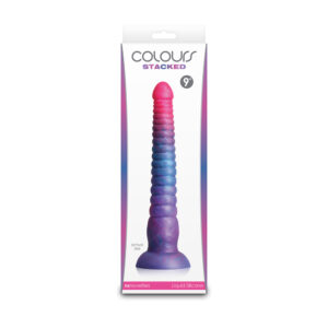 Colours Stacked 9" Dildo Pink/Blue
