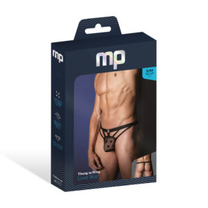 Love Star Thong W/ Ring Black S/M