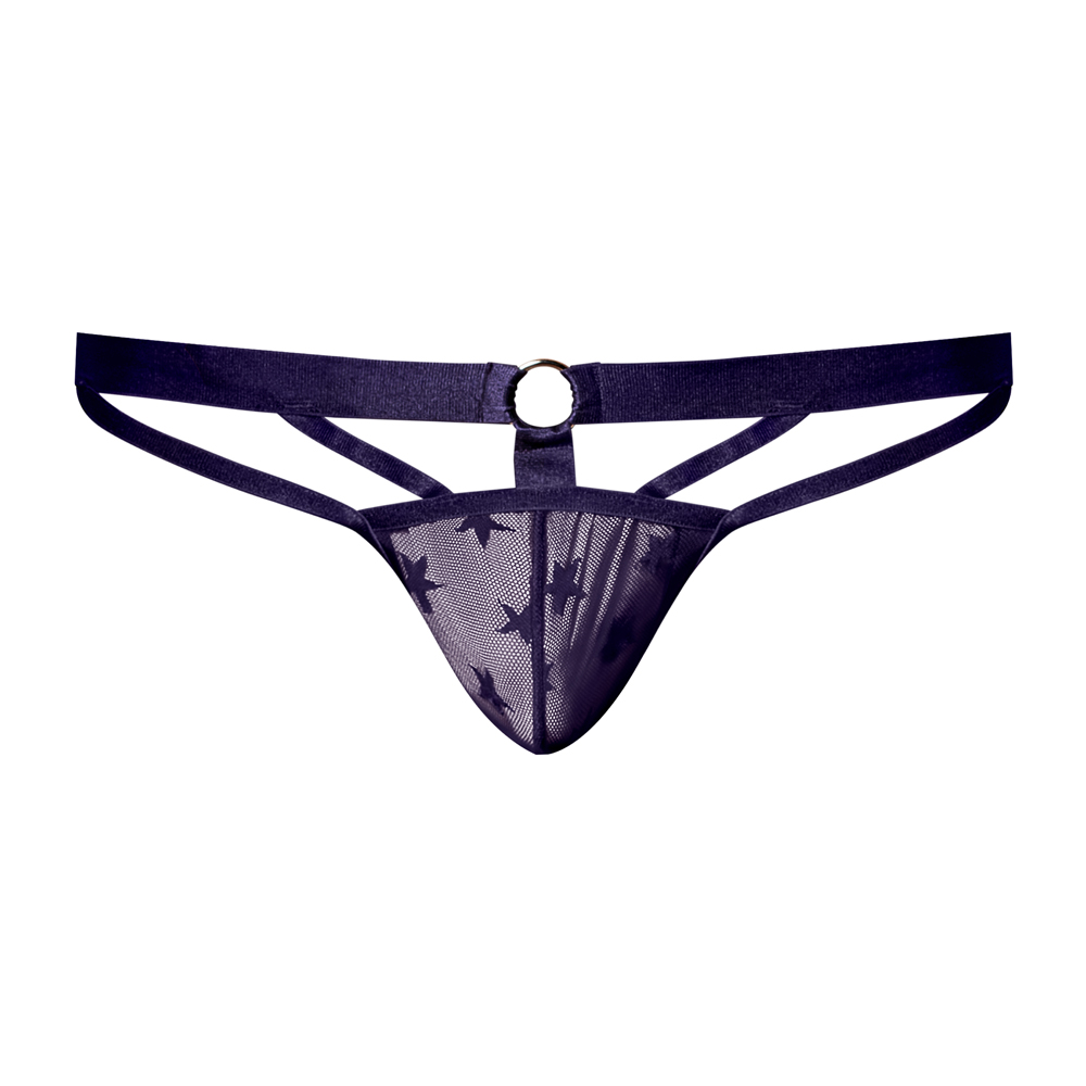 Love Star Thong W/ Ring Purple L/XL 2 Love Star Thong W/ Ring Purple L/XL - Image 2