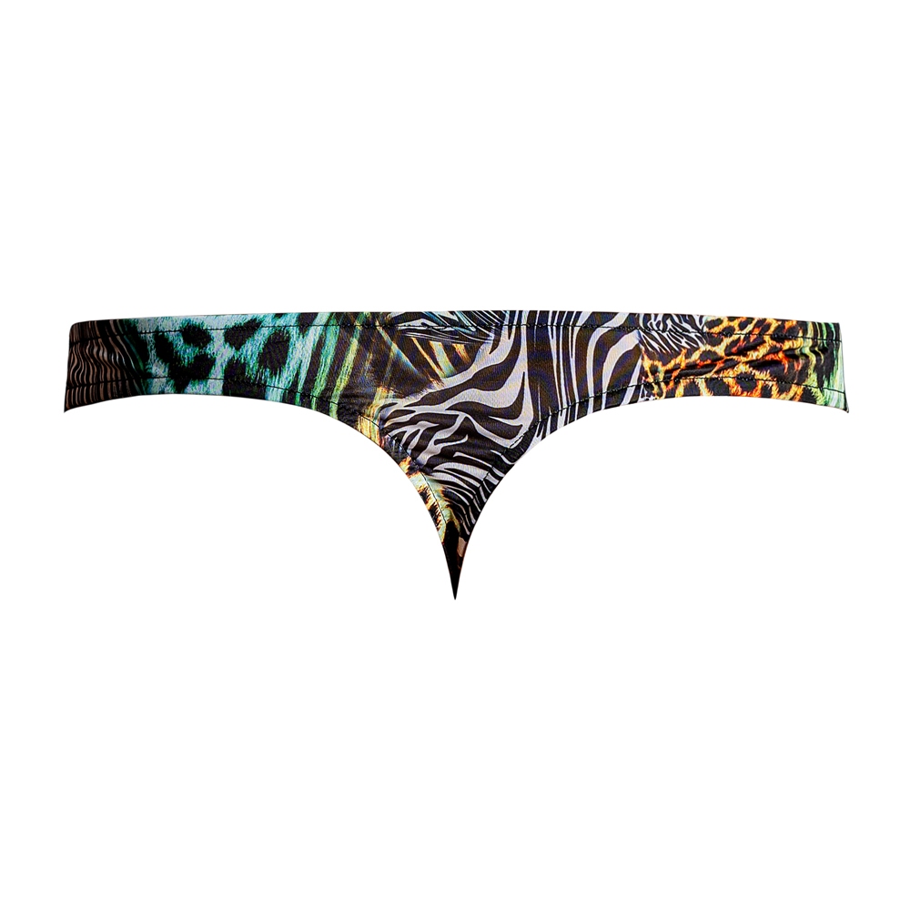 Go Wild! Thong W/ 2 Rings Multi Animal L/XL 3 Go Wild! Thong W/ 2 Rings Multi Animal L/XL - Image 3