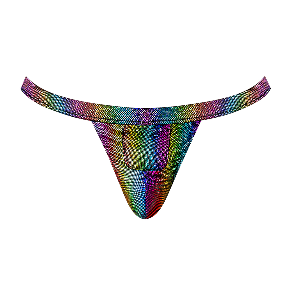 Pack & Play Jock W/ Front Condom Pouch Rainbow S/M 2 Pack & Play Jock W/ Front Condom Pouch Rainbow S/M - Image 2