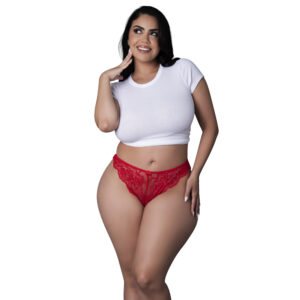 Sugar High Split Crotch Panty Red Queen Size
